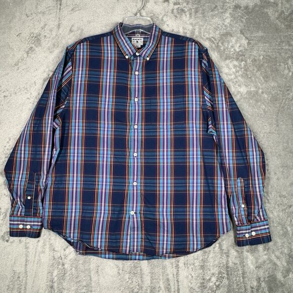 Bonobos Shirt Mens XL‎ Blue Purple Button Up Preppy Casual Cabincore Colorful - Picture 2 of 8
